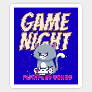 Game Night A Purrfect Combo Gamer Cat Sticker